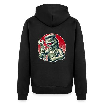 Artisan lézard avec clé - Veste à capuche bio Premium Unisexe - noir - Dos - Nico (187cm)