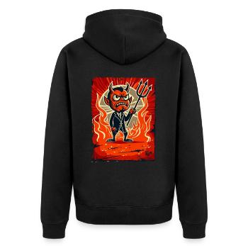 Petit Satan en colère gérant de l’enfer - Veste à capuche bio Premium Unisexe - noir - Dos - Nico (187cm)