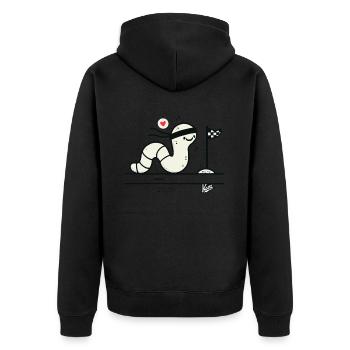 Ligne d’arrivée de la course lente vers - Veste à capuche bio Premium Unisexe - noir - Dos - Nico (187cm)