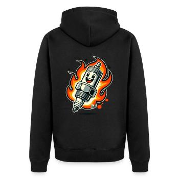 Bougie d’allumage joyeuse en feu - Veste à capuche bio Premium Unisexe - noir - Dos - Nico (187cm)