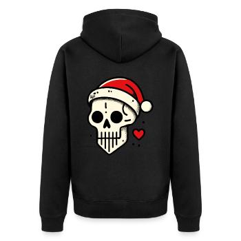 Christmas Skull Skull - Unisex Premium Organic Zip Hoodie - black - Back - Nico (187cm)