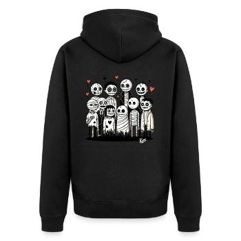 Famille zombie aimante avec amour - Veste à capuche bio Premium Unisexe - noir - Dos - Nico (187cm)