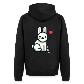 Amour Coeur Lapin - Veste à capuche bio Premium Unisexe - noir - Dos - Nico (187cm)