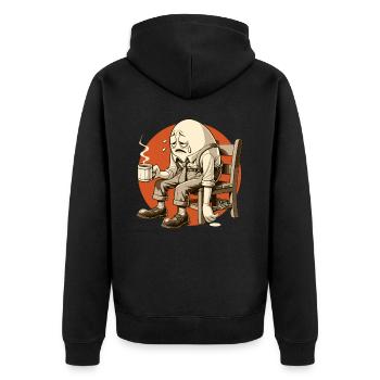 Fatigué le matin, un œuf vivant avec du café - Veste à capuche bio Premium Unisexe - noir - Dos - Nico (187cm)