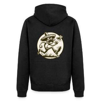 Mexican frog with sombrero - Unisex Premium Organic Zip Hoodie - black - Back - Nico (187cm)