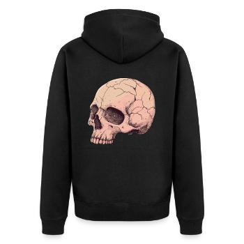 Crâne rose rose - Veste à capuche bio Premium Unisexe - noir - Dos - Nico (187cm)