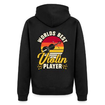Worlds Best Violin Player - Unisex Premium Organic Zip Hoodie - black - Back - Nico (187cm)
