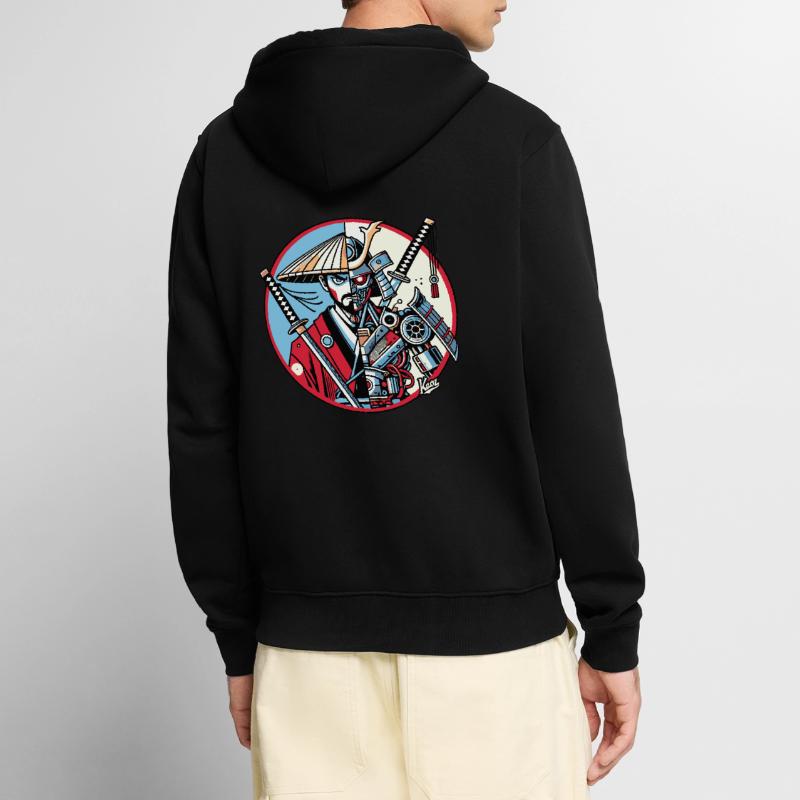 Samurai-Ronin oder Mecha-Shogun Unisex Premium Bio Zip Hoodie