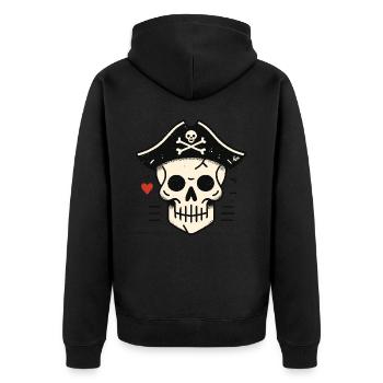 Crâne de pirate Crâne - Veste à capuche bio Premium Unisexe - noir - Dos - Nico (187cm)