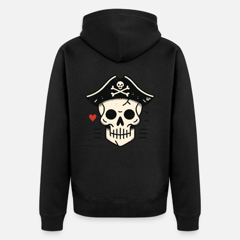 Crâne de pirate Crâne - Veste à capuche bio Premium Unisexe - noir