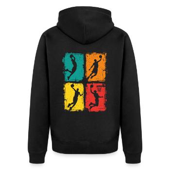 Basketball Basketball player - Unisex Premium Organic Zip Hoodie - black - Back - Nico (187cm)