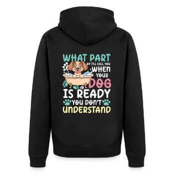 Hundfriseur für einen Hundfriseur - Unisex Premium Bio Zip Hoodie - Schwarz - Hinten - Nico (187cm)