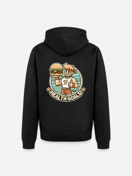 Sundhed, Sund Fitness Burger - Premium økologisk unisex-hættejakke - sort