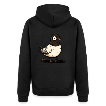 lustige Taube - Unisex Premium Bio Zip Hoodie - Schwarz - Hinten - Nico (187cm)