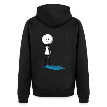 Minimaliste et drôle, le bonhomme allumette - Veste à capuche bio Premium Unisexe - noir - Dos - Nico (187cm)