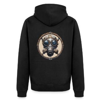 Masque Steampunk - Veste à capuche bio Premium Unisexe - noir - Dos - Nico (187cm)