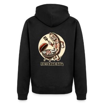 Une satire de saucisses fait griller un papa en guise de barbecue de vengeance - Veste à capuche bio Premium Unisexe - noir - Dos - Nico (187cm)