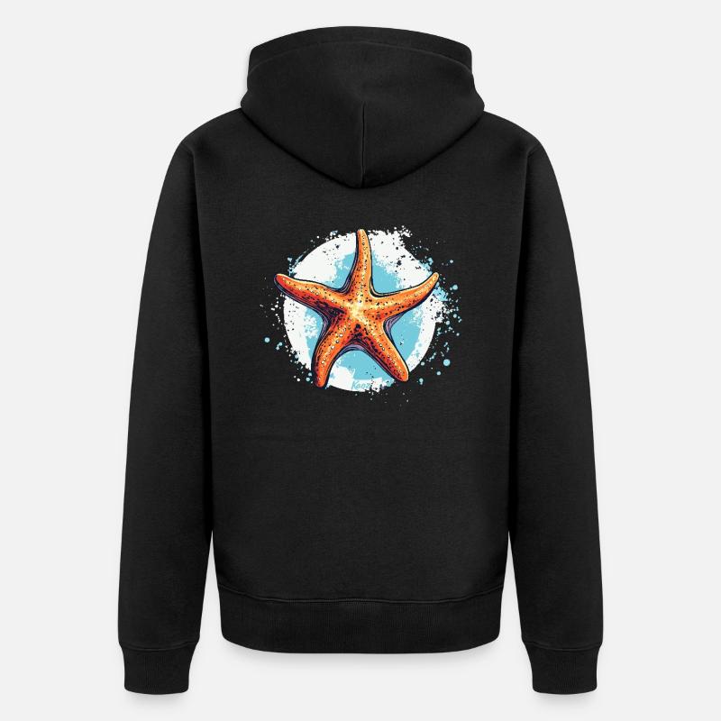 Une étoile de mer - Veste à capuche bio Premium Unisexe - noir