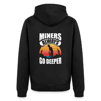 Bergleute Gehen Immer Tiefer - Unisex Premium Bio Zip Hoodie - Schwarz - Hinten - Nico (187cm)