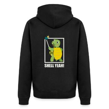 Tank Yes! - Funny turtle selfie design - Unisex Premium Organic Zip Hoodie - black - Back - Nico (187cm)