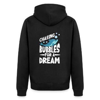 À la recherche de bulles pour un rêve - - Veste à capuche bio Premium Unisexe - noir - Dos - Nico (187cm)
