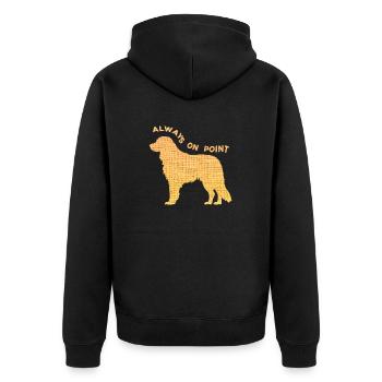 Immer Auf Den Punkt - Elegantes Jagdhunde-design - Unisex Premium Bio Zip Hoodie - Schwarz - Hinten - Nico (187cm)