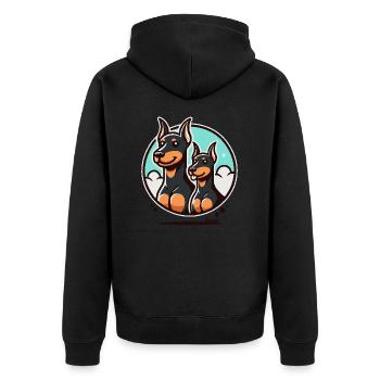 Drôles de chiens dobermans - Veste à capuche bio Premium Unisexe - noir - Dos - Nico (187cm)