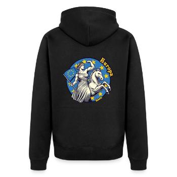 Europe the beautiful and strong - Unisex Premium Organic Zip Hoodie - black - Back - Nico (187cm)