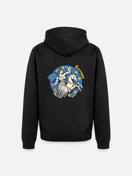 Europa die Schöne und Starke - Unisex Premium Bio Zip Hoodie - Schwarz