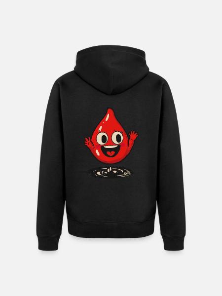 Red Funny Happy Drop - Unisex Premium Organic Zip Hoodie - black