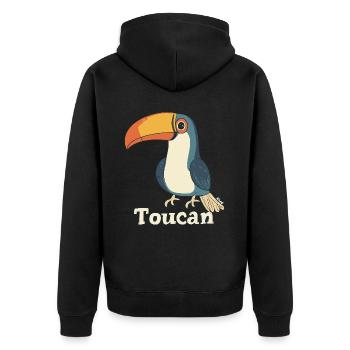 Toucan coloré - Veste à capuche bio Premium Unisexe - noir - Dos - Nico (187cm)