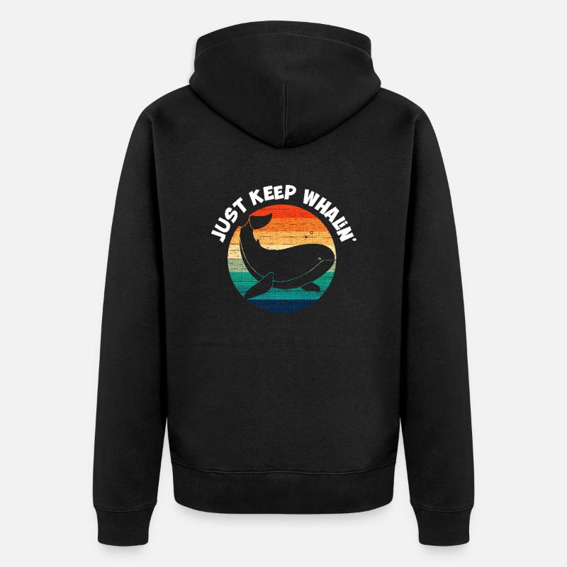Just keep rolling" Wal-design - Unisex Premium Organic Zip Hoodie - black