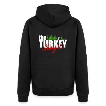 The Turkey Hunter Hunting Humor Design - Unisex Premium Organic Zip Hoodie - black - Back - Nico (187cm)