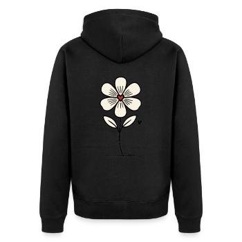 Fleur avec coeur - Veste à capuche bio Premium Unisexe - noir - Dos - Nico (187cm)
