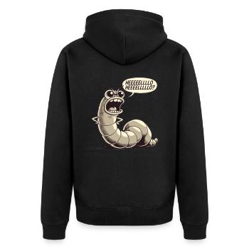 Un ver exigeant se plaint - Veste à capuche bio Premium Unisexe - noir - Dos - Nico (187cm)