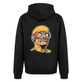 Vieux super-héros - Veste à capuche bio Premium Unisexe - noir - Dos - Nico (187cm)