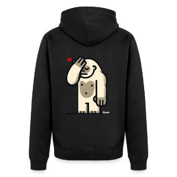 Facepalm gorilla touches his head - Unisex Premium Organic Zip Hoodie - black - Back - Nico (187cm)