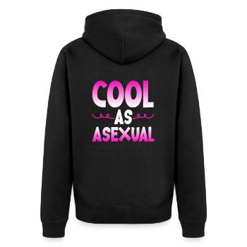 Cool as an asexual - Unisex Premium Organic Zip Hoodie - black - Back - Nico (187cm)