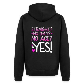 Hétérosexuel? Pas gay ? Noace ? ! - Veste à capuche bio Premium Unisexe - noir - Dos - Nico (187cm)