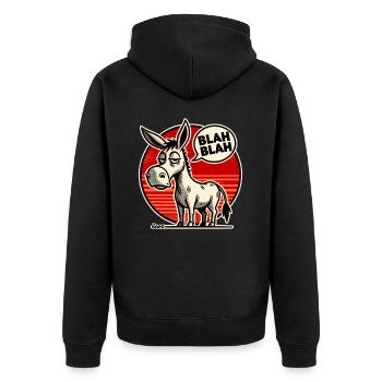 L’âne qui s’ennuie n’entend que bla bla - Veste à capuche bio Premium Unisexe - noir - Dos - Nico (187cm)