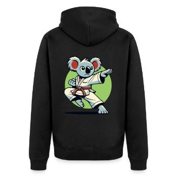 Karaté Koala – Combattant de Kung Fu - Veste à capuche bio Premium Unisexe - noir - Dos - Nico (187cm)