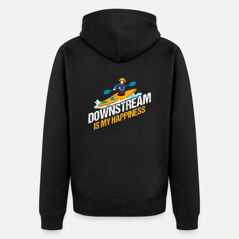 En aval, c’est mon bonheur - Veste à capuche bio Premium Unisexe - noir