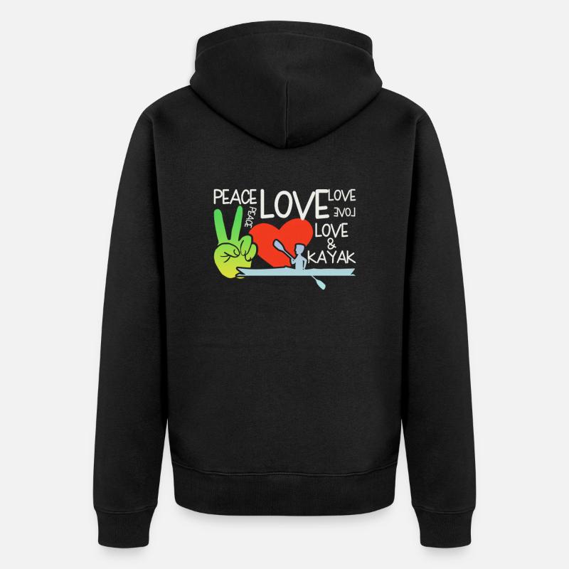 Peace Love Kayak - Veste à capuche bio Premium Unisexe - noir