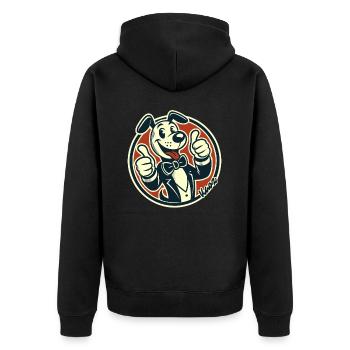 Drôle de chien rétro pouces vers le haut - Veste à capuche bio Premium Unisexe - noir - Dos - Nico (187cm)