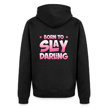 Né pour tuer, chéri - Veste à capuche bio Premium Unisexe - noir - Dos - Nico (187cm)