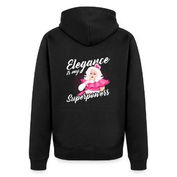 L’élégance est mon superpouvoir - Veste à capuche bio Premium Unisexe - noir - Dos - Nico (187cm)