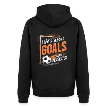 Soccer, Soccer Player, Soccer Player Boy - Unisex Premium Organic Zip Hoodie - black - Back - Nico (187cm)