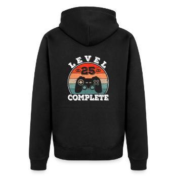 25e anniversaire de mariage 25 ans de mariage Marié Gamer - Veste à capuche bio Premium Unisexe - noir - Dos - Nico (187cm)