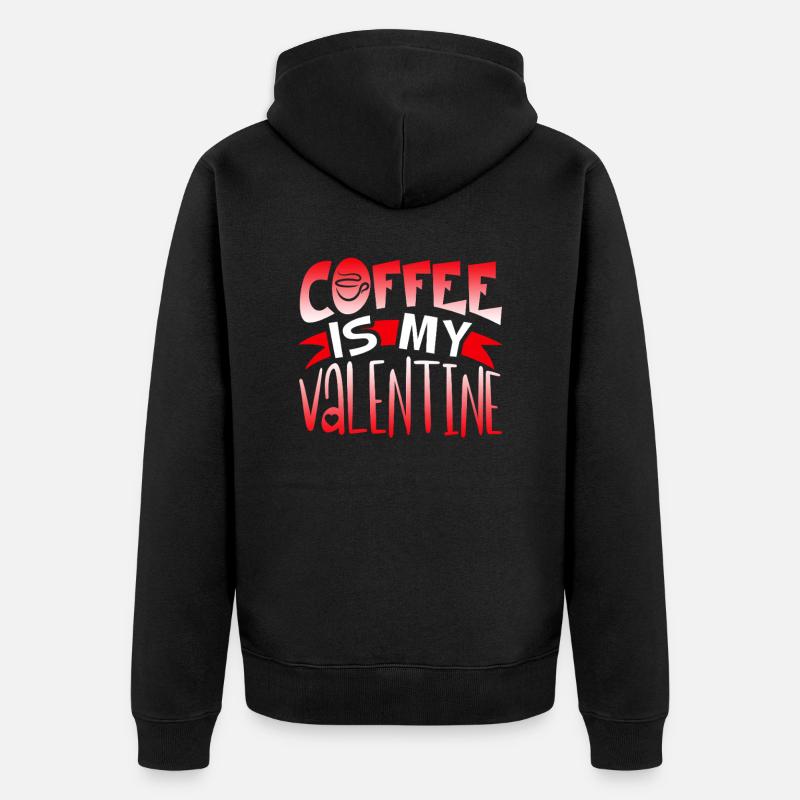 Le café, c’est ma Saint-Valentin - Veste à capuche bio Premium Unisexe - noir