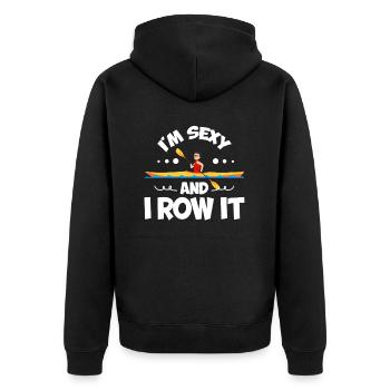 I'm sexy and I'm rowing it - Unisex Premium Organic Zip Hoodie - black - Back - Nico (187cm)